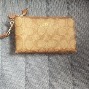Coach Brown Wristlet